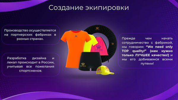 Создание экипировки бренда SPSM